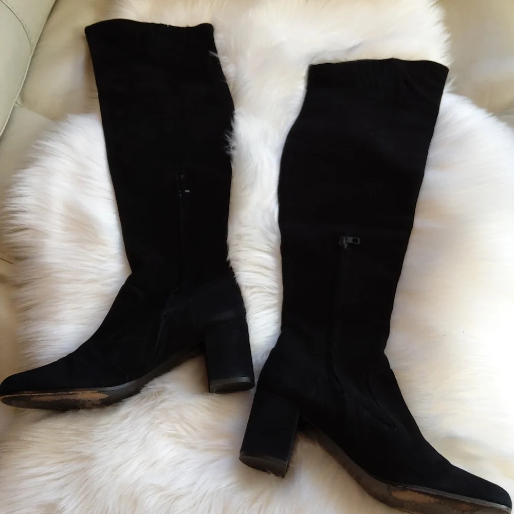 Vince suede black over the knee boots